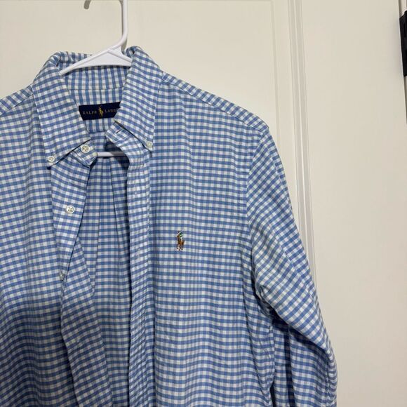 Ralph Lauren 100% Cotton Micro Plaid Button Up Shirt - Picture 4 of 5